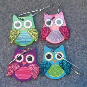 Set of Four Owl Ornaments